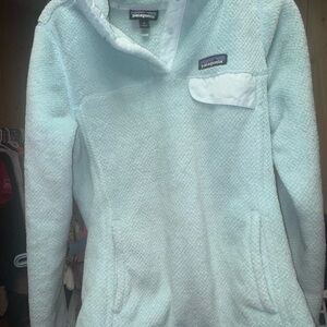 Patagonia Mint Green Snap-Front Fleece Pullover